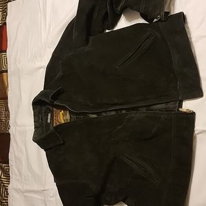 Mens Black Suede Jacket Size XL